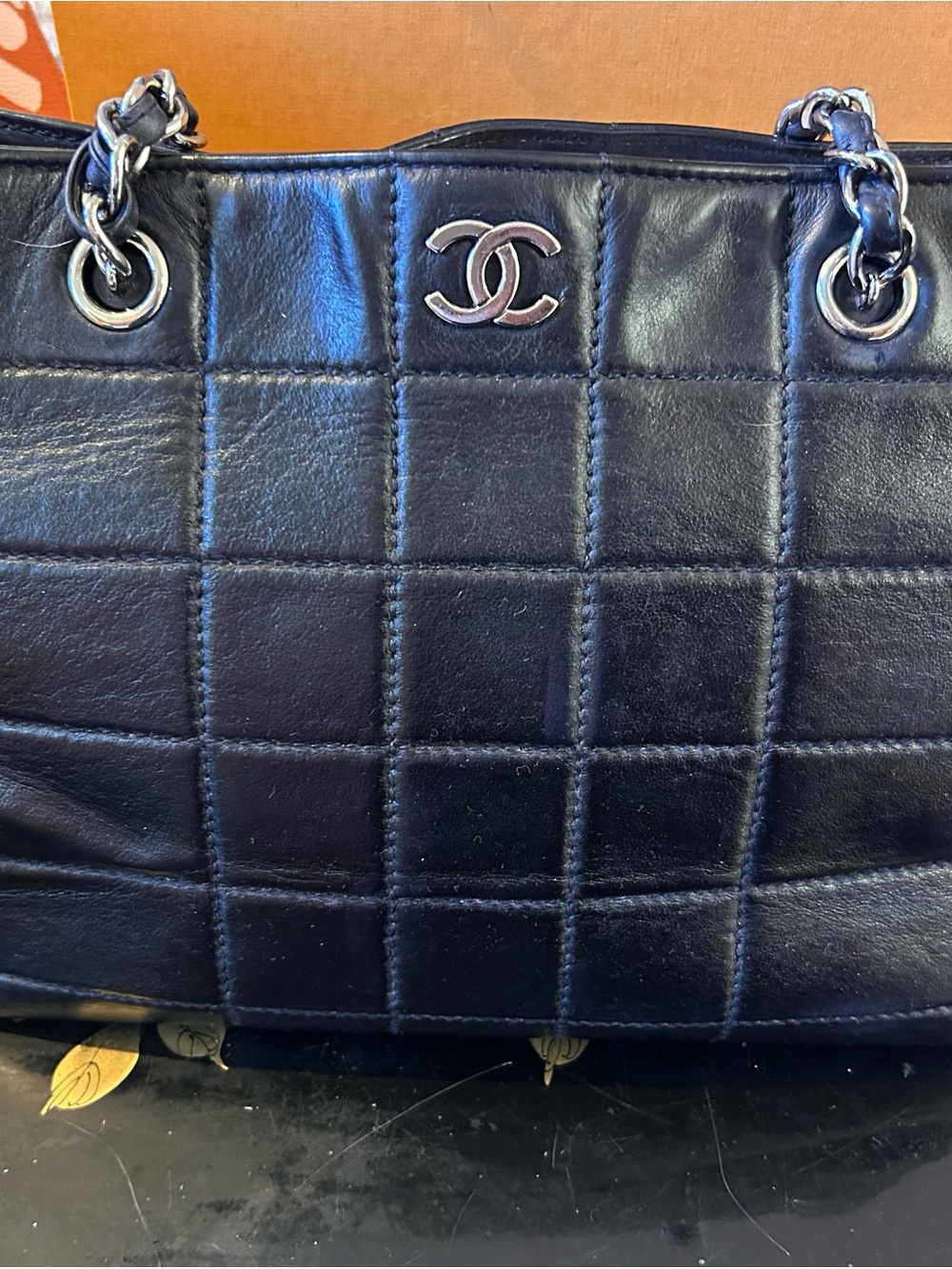 CHANEL Black Quilted Leather Shoulder Tote with Silver Chain - Picture 13 of 16